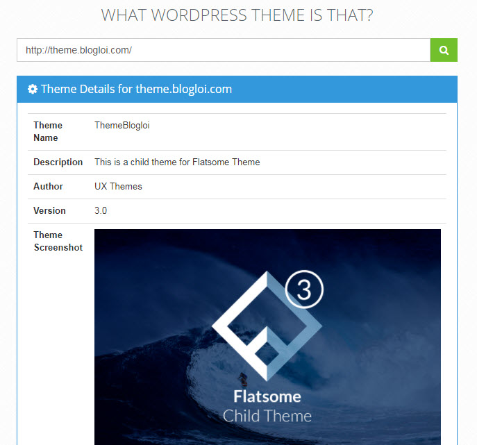 cách tìm tên theme wordpress