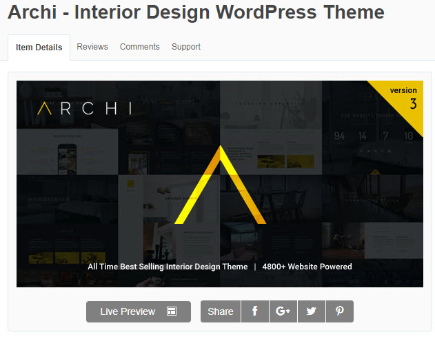 Theme WordPress về nội thất archi
